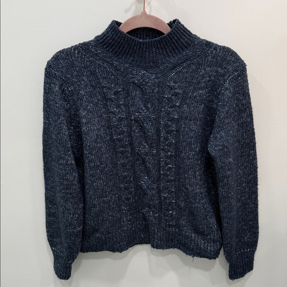 Men's Navy Cable Knit Sweater Banana Republic Size Petite Medium